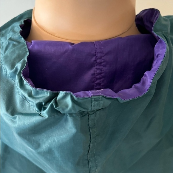 Vntg HELLY HANSEN M Jacket Mens Hooded 1/2 Zip Nylon Windbreaker Pullover Green - Picture 7 of 13